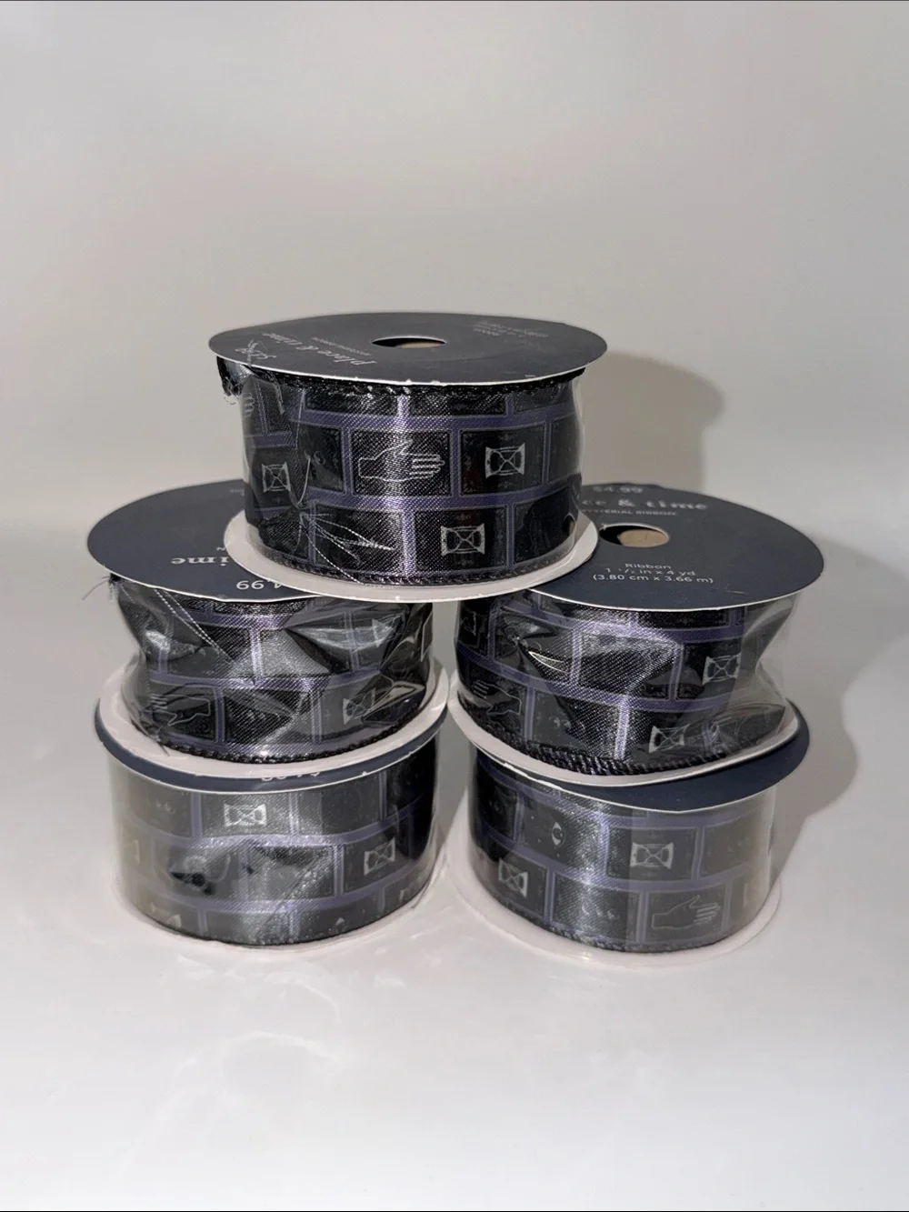 Halloween Gothic Tile Hand Wired Edge Ribbon Spool Bundle Lot Spooky Crafting
